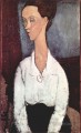 白いブラウスを着たルニア・チェチョフスカの肖像画 1917年 アメデオ・モディリアーニ